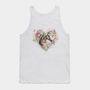 Horsehead in The Floral Heart Tank Top